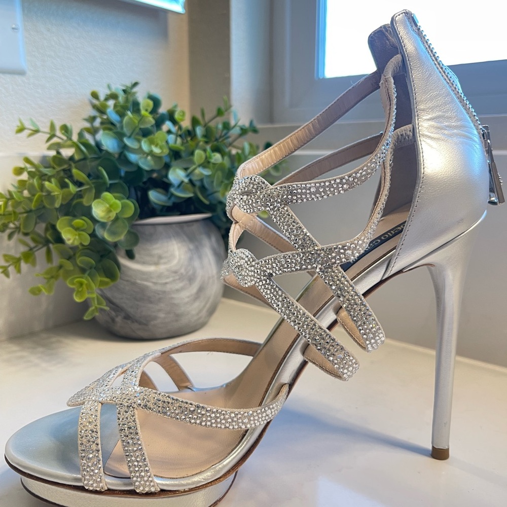 Roberto Cavalli- Silver Crystal platform heels